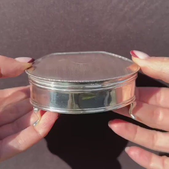 Antique Birmingham 1923 Sterling Silver Clam Trinket Jewellery Box