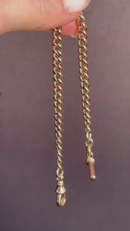 Antique Curb 9ct Gold Bracelet with Dog Clip and T-bar | 7.5"