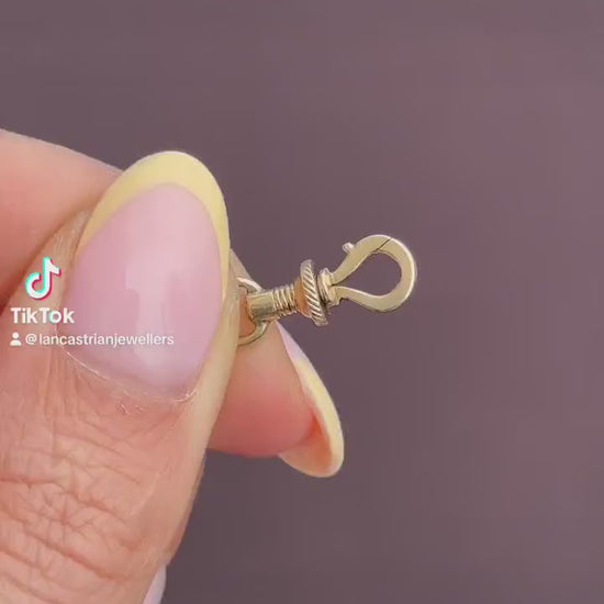 Antique 12ct Gold Screw Dog Clip Charm Pendant