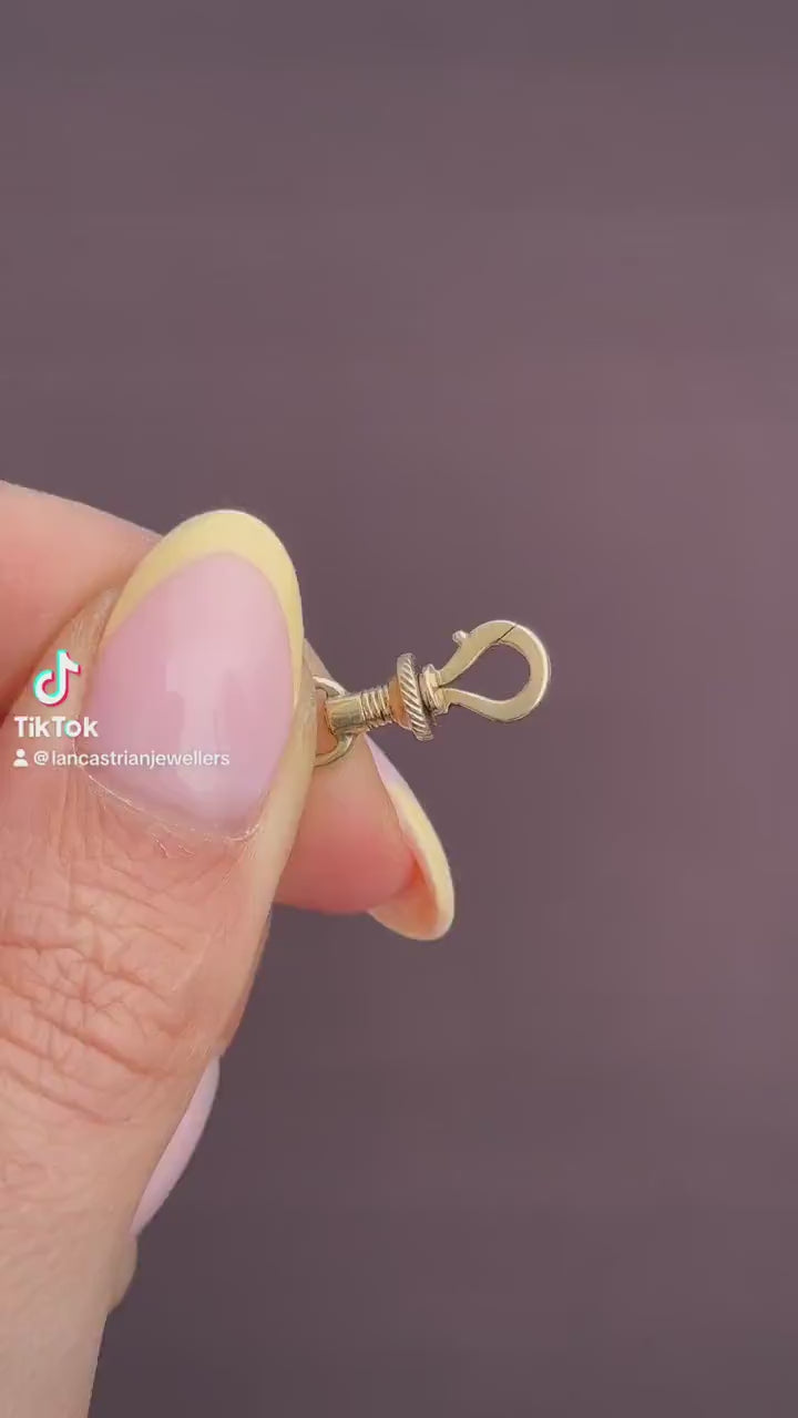 Antique 12ct Gold Screw Dog Clip Charm Pendant