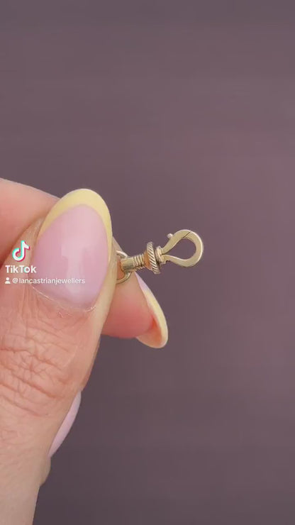 Antique 12ct Gold Screw Dog Clip Charm Pendant