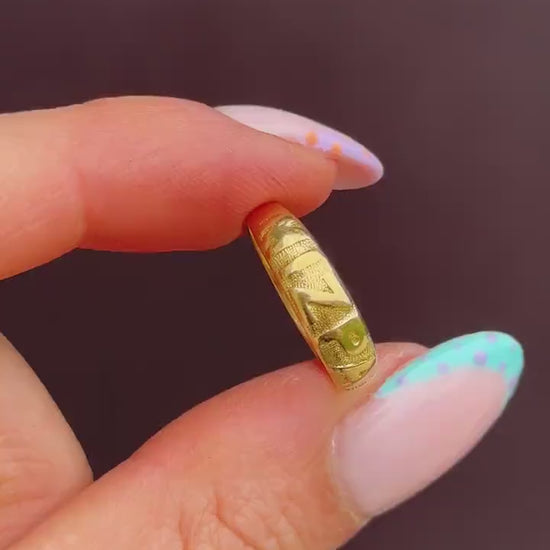 Antique Mizpah 18ct Gold Band Ring