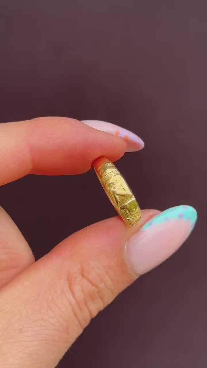 Antique Mizpah 18ct Gold Band Ring