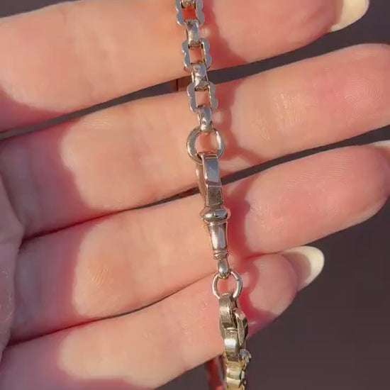 Antique Fancy Link 9ct Gold Chain Bracelet | 8"