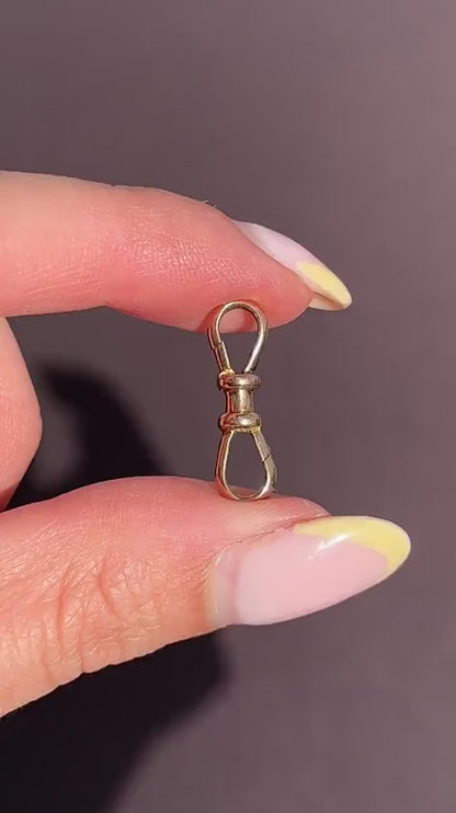Rare Antique 9ct Gold Double Sided Dog Clip