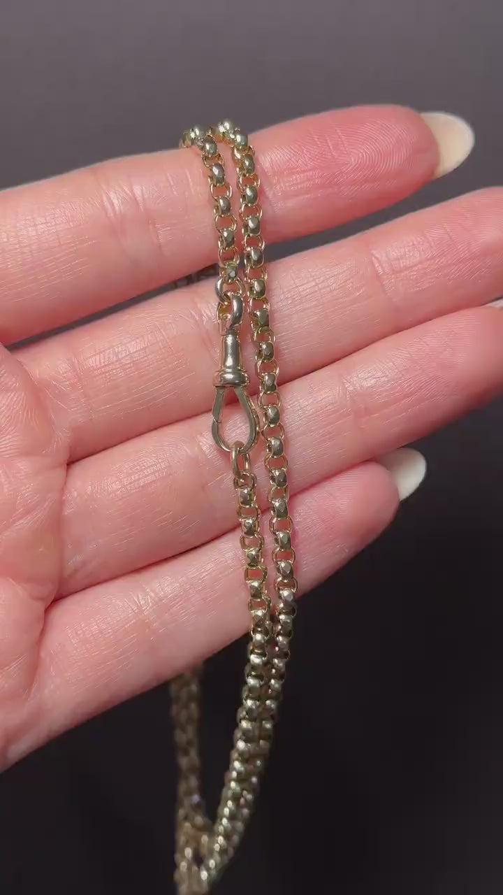 Antique Victorian 9ct Gold Chain Necklace with Dog Clip | 20.5"