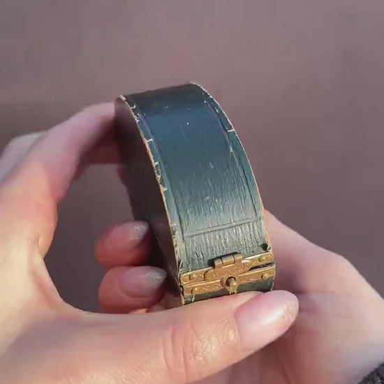 Antique 15ct Gold Victorian Opal and Old Cut Diamond Bangle Bracelet