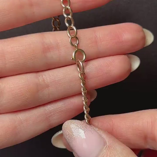 Vintage Curb 9ct Gold Bracelet with Dog Clip Fastener | 7.5" | Dated 1988