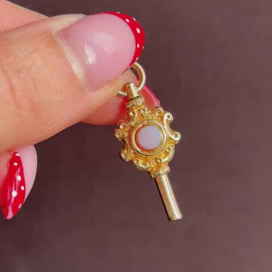 Antique Bloodstone and Sardonyx Gold Watch Key Fob Pendant Charm