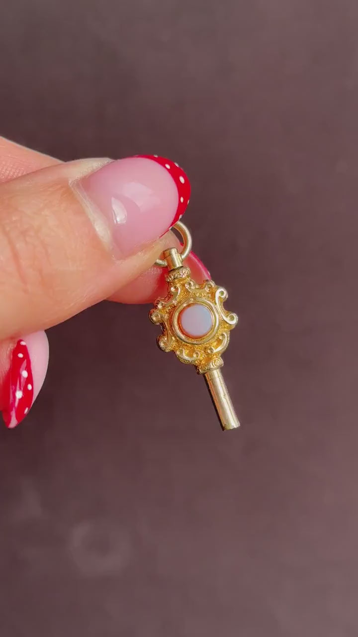 Antique Bloodstone and Sardonyx Gold Watch Key Fob Pendant Charm