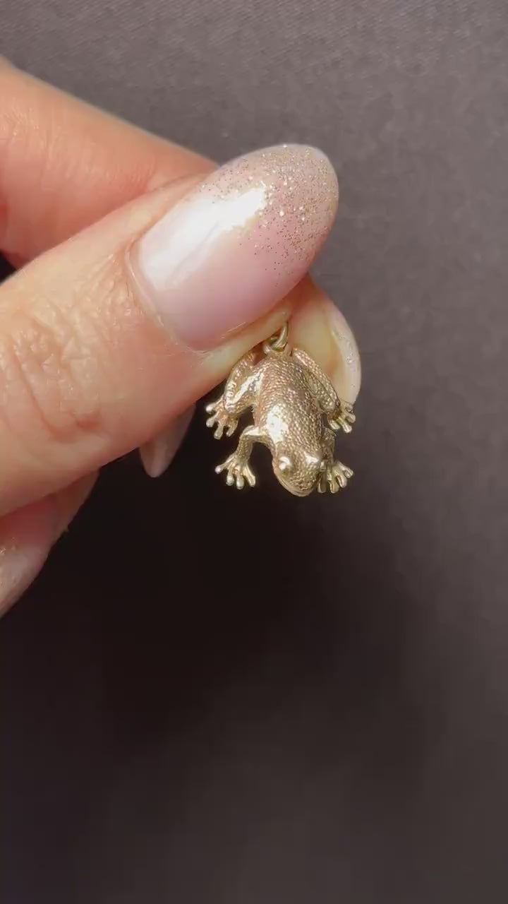 Vintage 9ct Yellow Gold Frog Charm