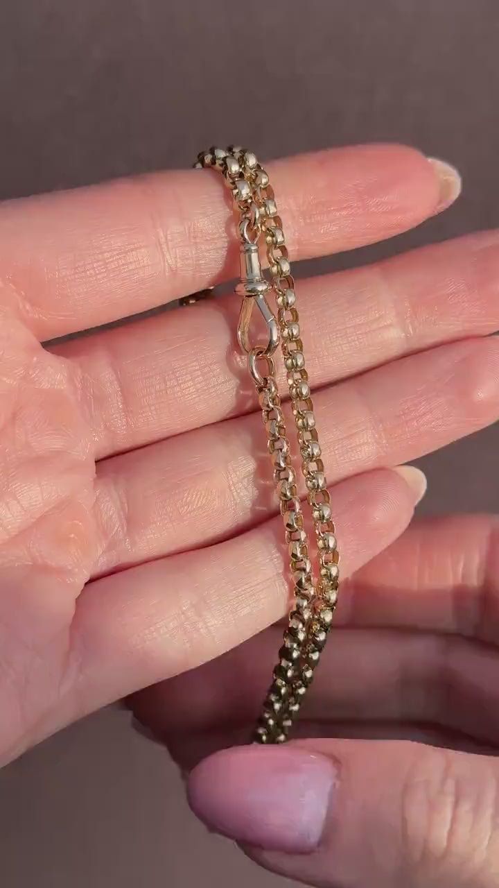 Antique Victorian 9ct Gold Chain Necklace with Dog Clip | 20.5"