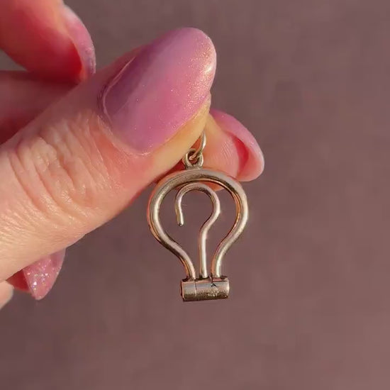 Antique Victorian 9ct Gold Folding Button Hook Pendant - Extender