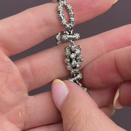 Vintage Paste Silver Statement Bracelet