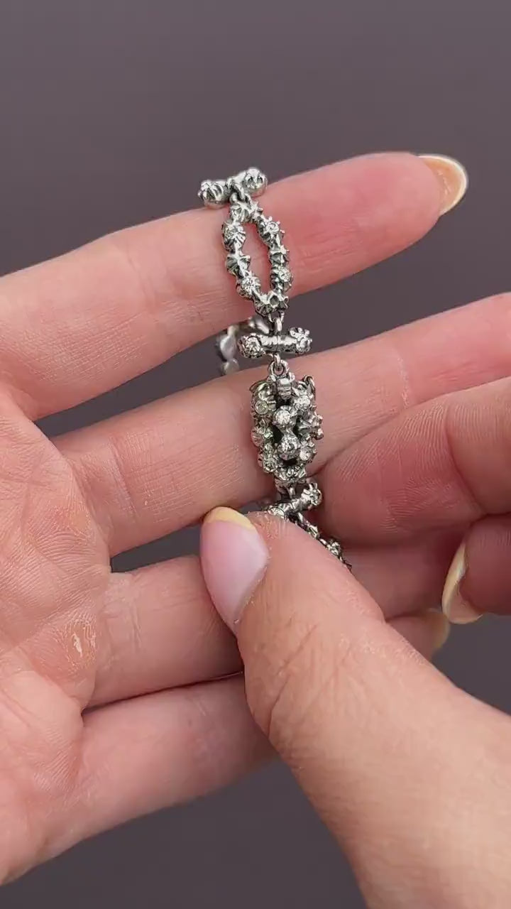 Vintage Paste Silver Statement Bracelet