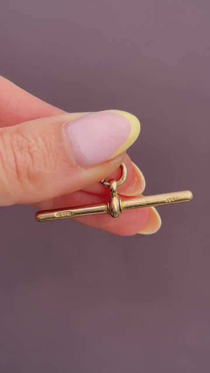 Antique 15ct Gold T-Bar Pendant Charm