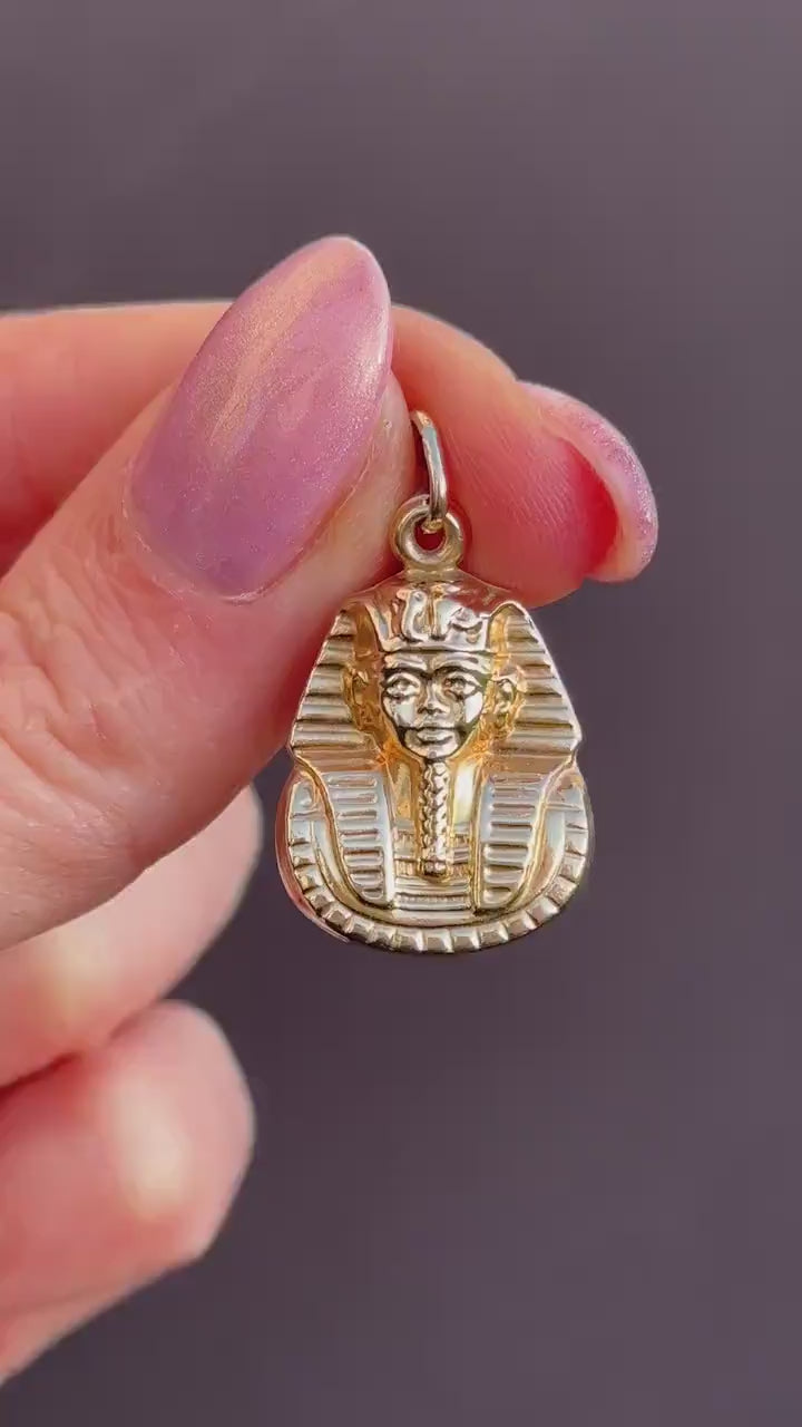 Vintage 9ct Gold Tutankhamun Egyptian Revival Charm