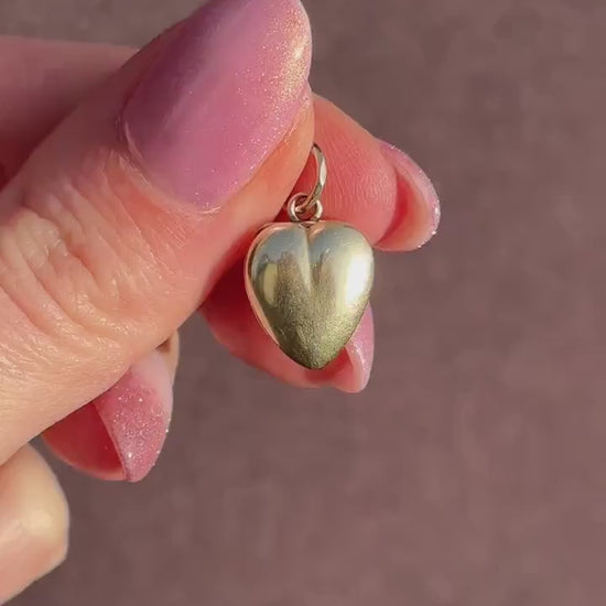 Antique Victorian 9ct Gold Fancy Heart Locket Pendant