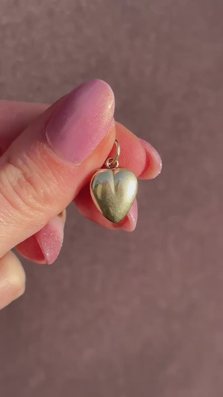 Antique Victorian 9ct Gold Fancy Heart Locket Pendant