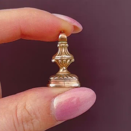 Antique Carnelian Greek Figure Intaglio Gold Fob Pendant