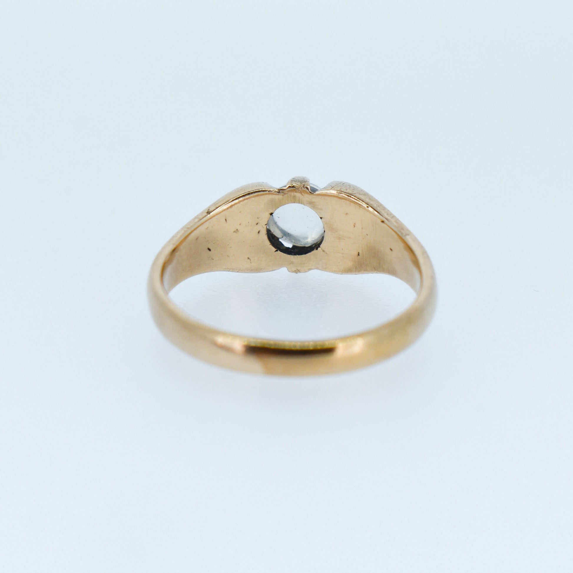 Antique Moonstone Belcher Solitaire 9ct 9K Yellow Gold Ring | Edwardian