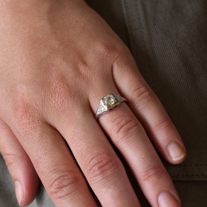 Art Deco Old Cut Diamond Platinum Ring | Antique Engagement Ring