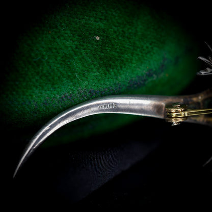 Antique Green Paste Sterling Silver Lizard Brooch | Victorian