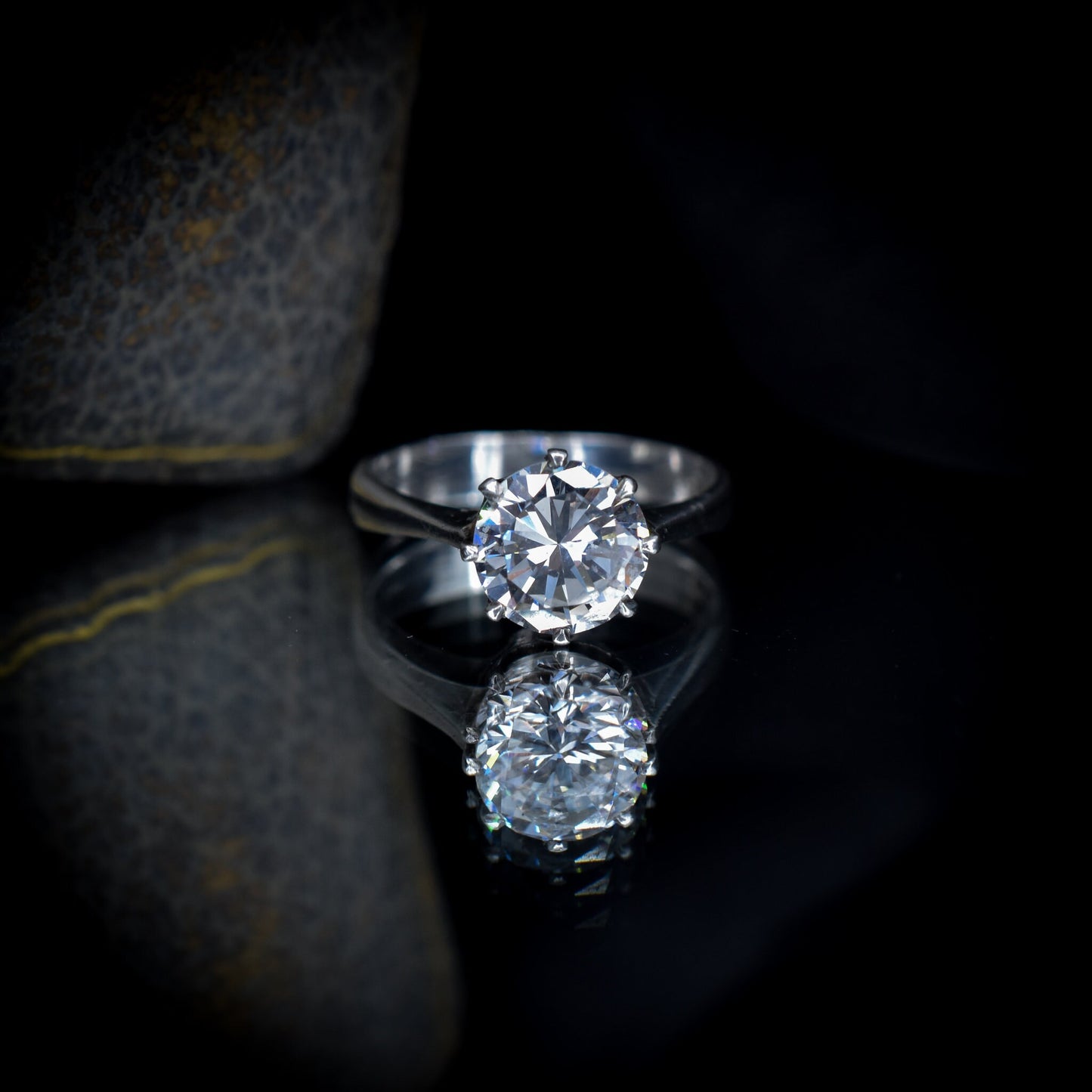 Vintage Round CZ Solitaire Sterling Silver Ring | Engagement
