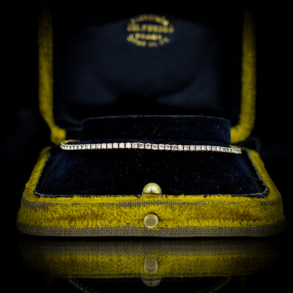 2.61ct Natural Diamond 18ct 18K Yellow Gold Tennis Line Bracelet – 7.2"