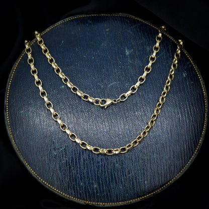 Vintage Heavy 9ct 9K Yellow Gold Cable Link Chain Necklace 20″ (17.5g)