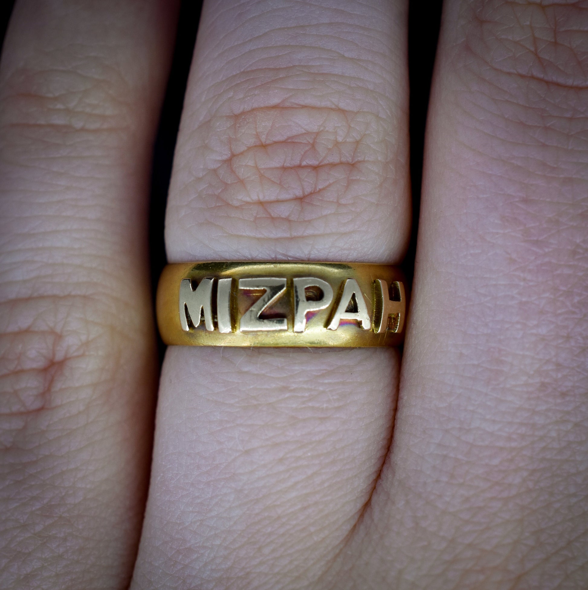 Antique Mizpah 18ct 18K Yellow Gold Band Ring | Birmingham 1914