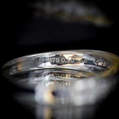 Pre-Loved Diamond Half Eternity Half Hoop 9ct 9K White Gold Band Ring - 0.10ct