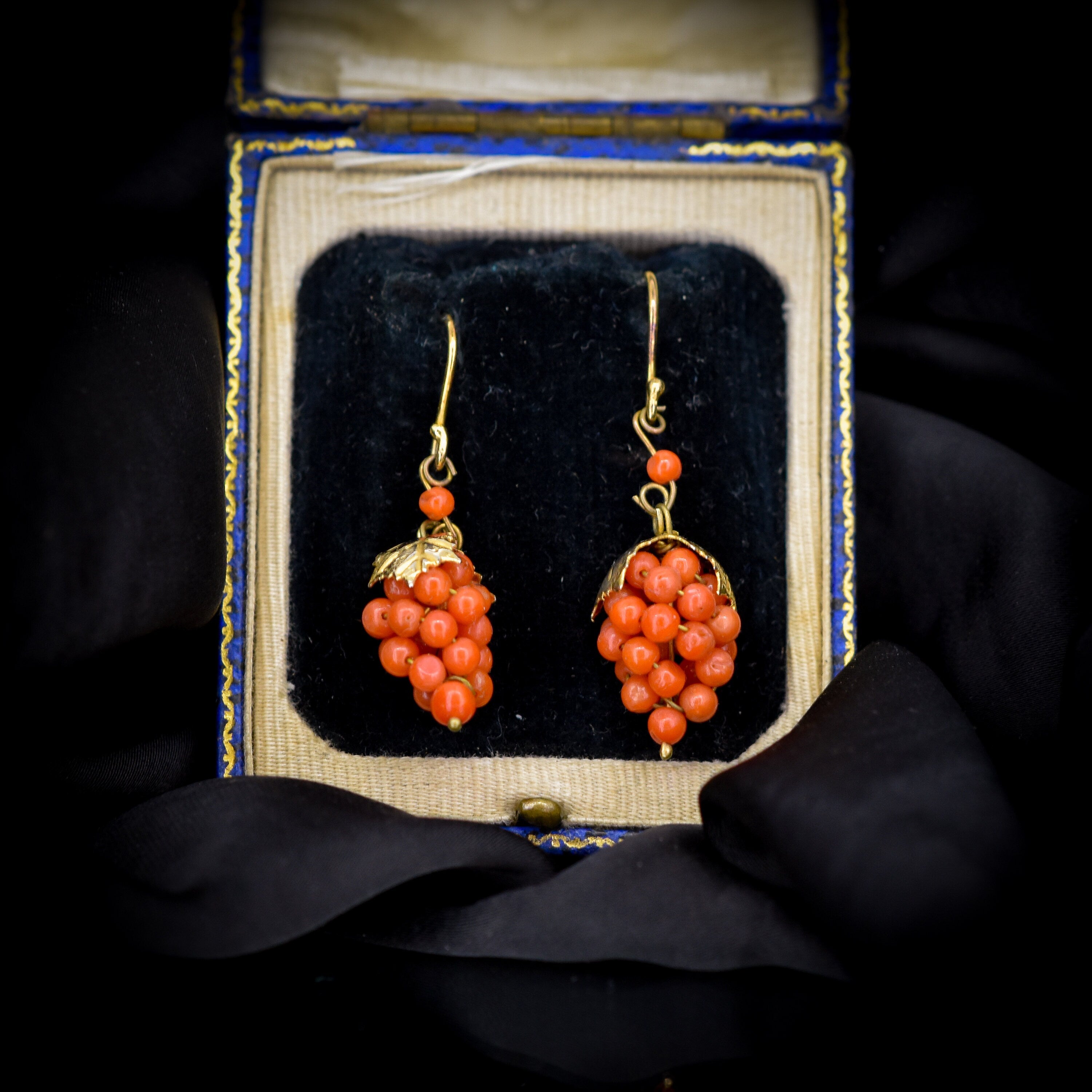 Coral Earrings, Old Gold Color, Vintage - Etsy India