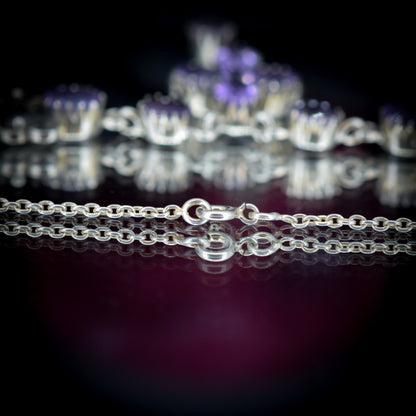 Vintage Amethyst Silver Riviere Necklace