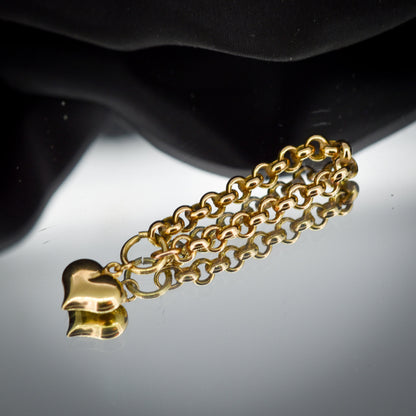 Vintage Heart Gold Chain Link Ring