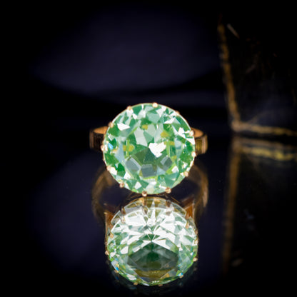 Vintage Round Green Spinel 22ct Yellow Gold Cocktail Ring