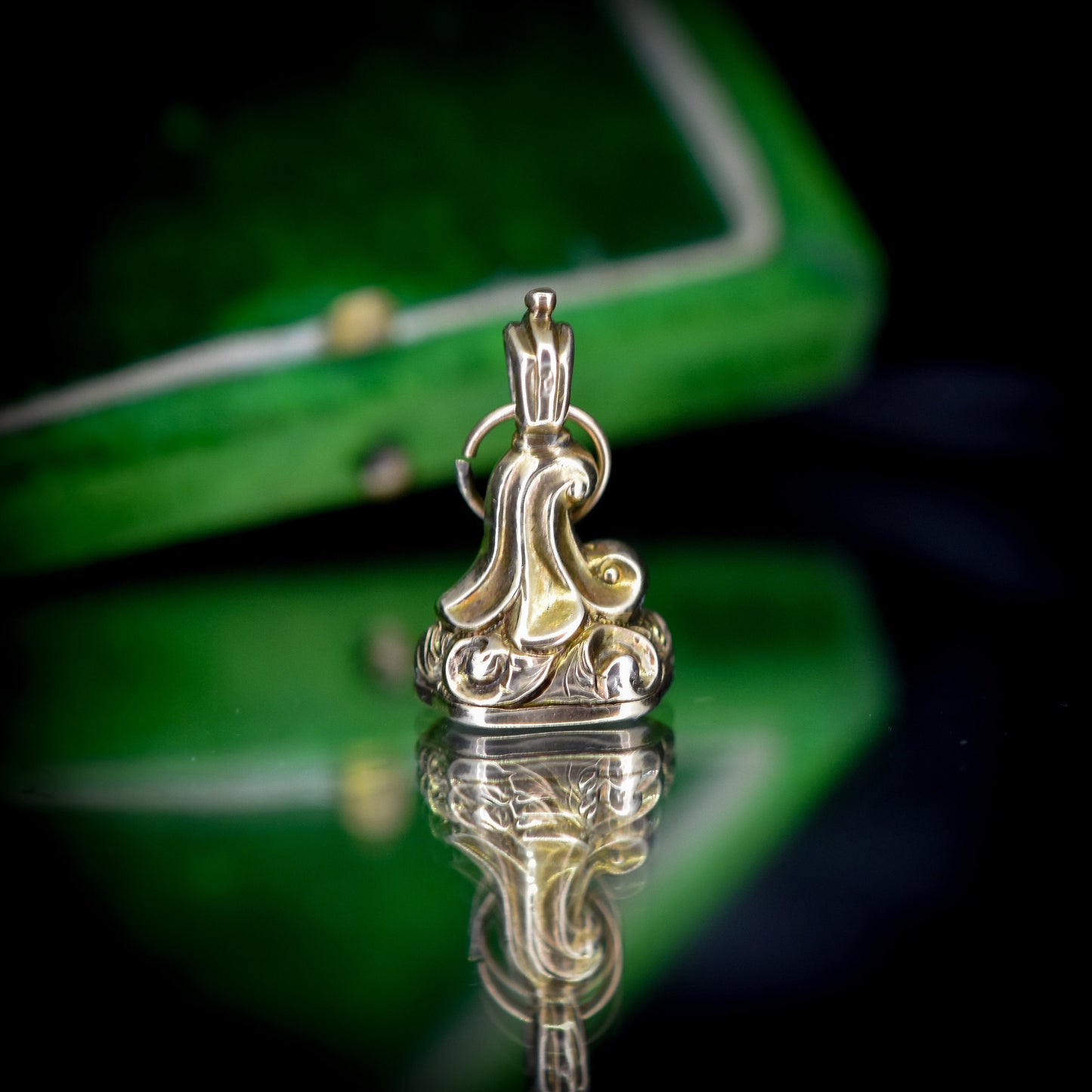 Antique Rock Crystal Gold Fob Seal Charm Pendant - Victorian