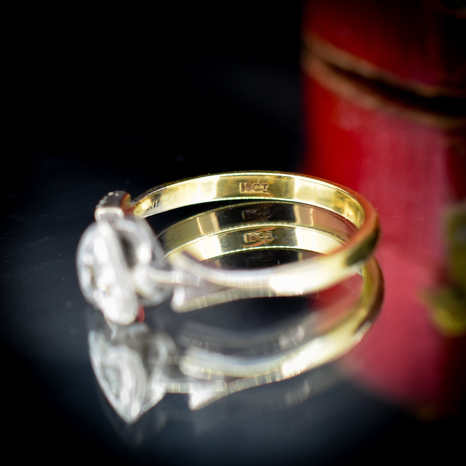 Vintage Diamond Arrow Love Heart Cupid 18ct Gold Ring