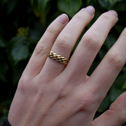 Vintage Knot Plait Braided Gold Keeper Ring Band