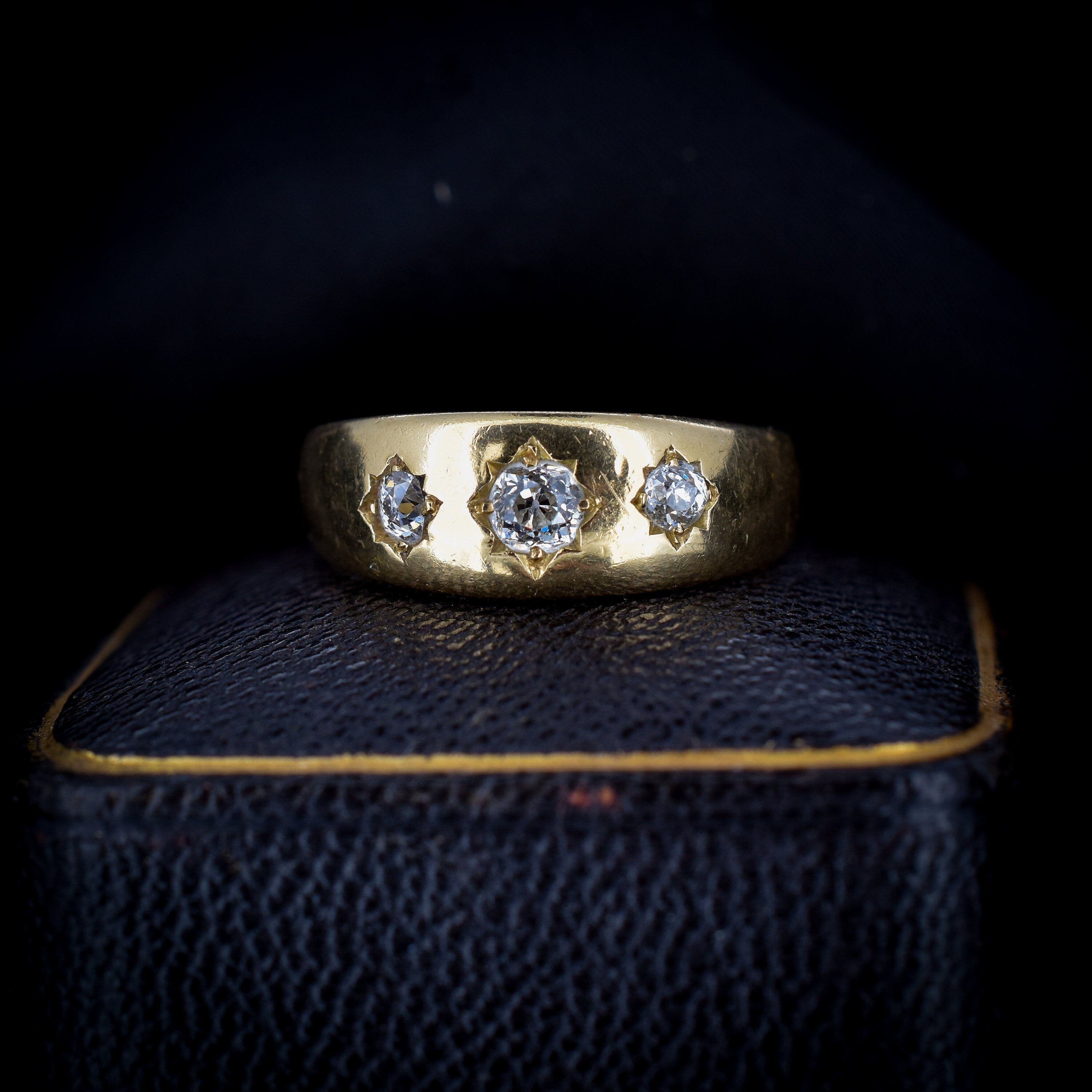Yellow Gold Floral Diamond Set Eternity Ring