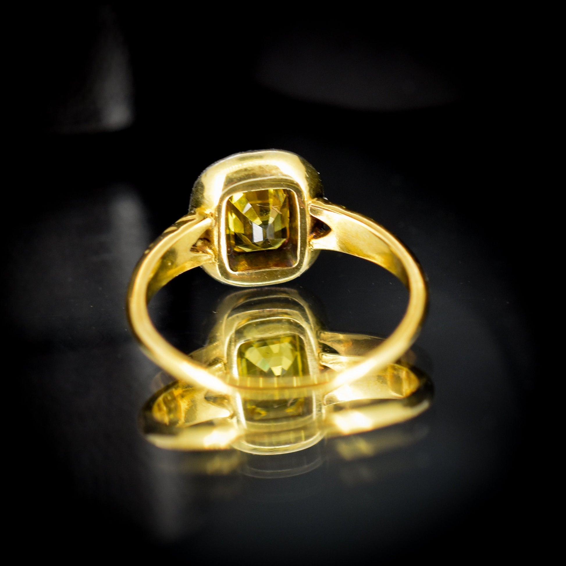 Yellow Sapphire and Diamond Halo Yellow Gold Ring | Antique Style