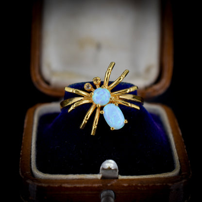 Opal Spider 18ct Yellow Gold on Silver Ring
