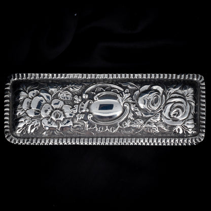 Antique Edwardian '1902' Hallmarked Sterling Silver Fancy Trinket Jewellery Box