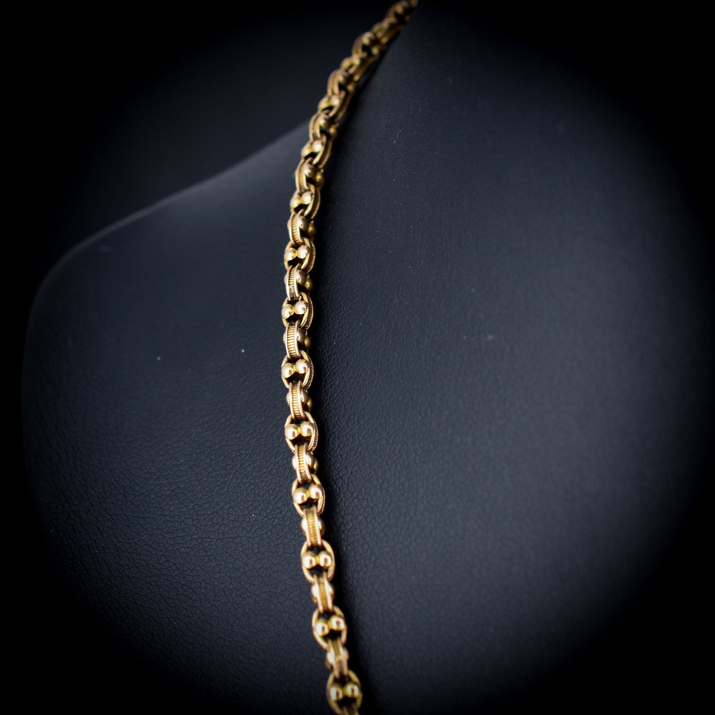 Antique Victorian Fancy Link 9ct Gold Chain Necklace | 24"