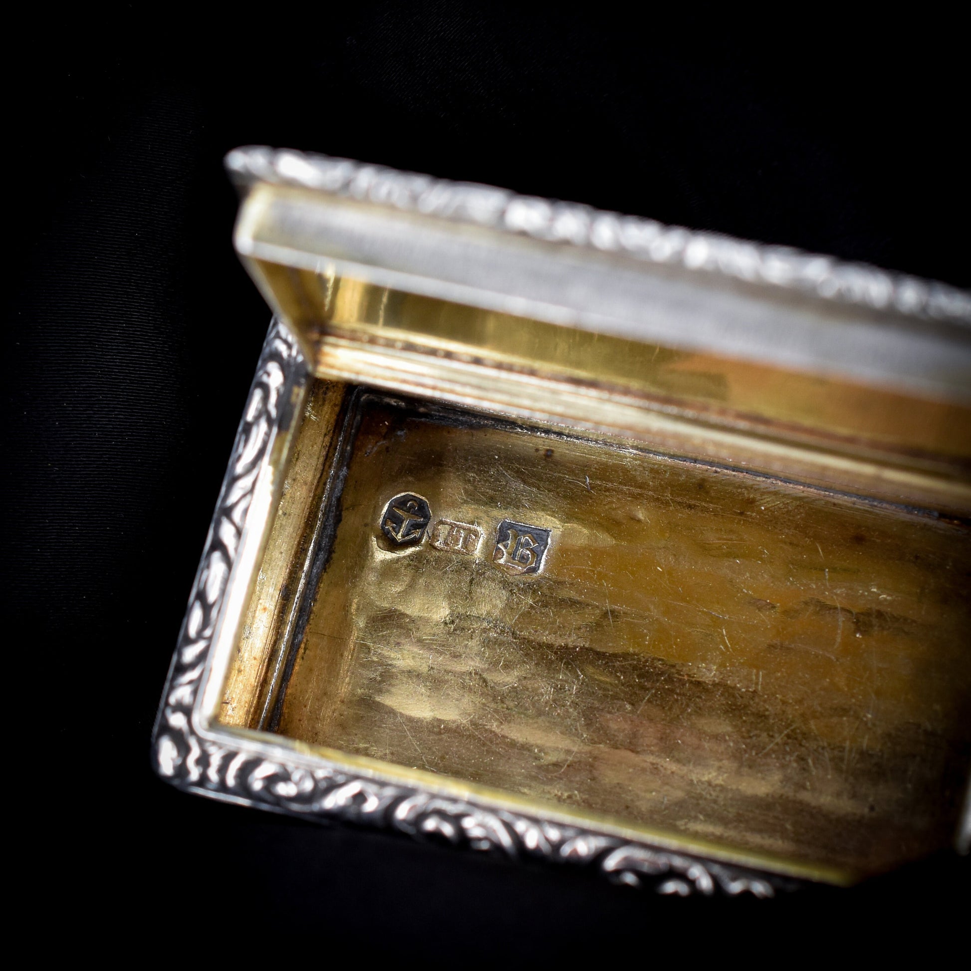 Antique Georgian '1825' Hallmarked Sterling Silver Snuff Trinket Jewellery Box | George IV