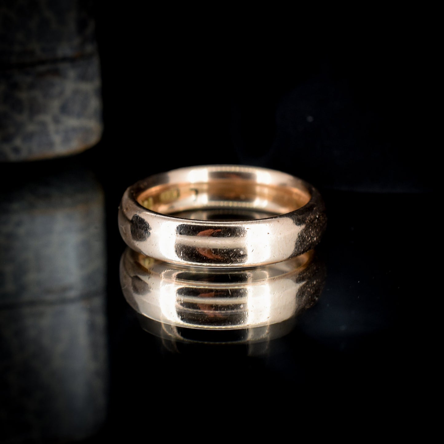 Art Deco Chunky 9ct Rose Gold Plain Stacking Wedding Band Ring