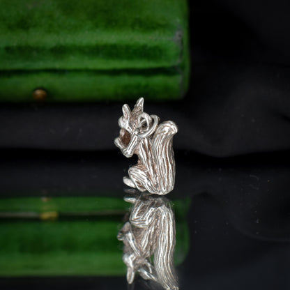 Vintage Sterling Silver Squirrel Animal Charm Pendant