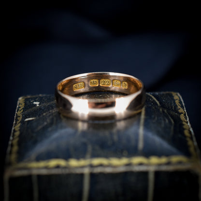 Antique Victorian '1900' 22ct Gold Plain Stacking Wedding Band Ring