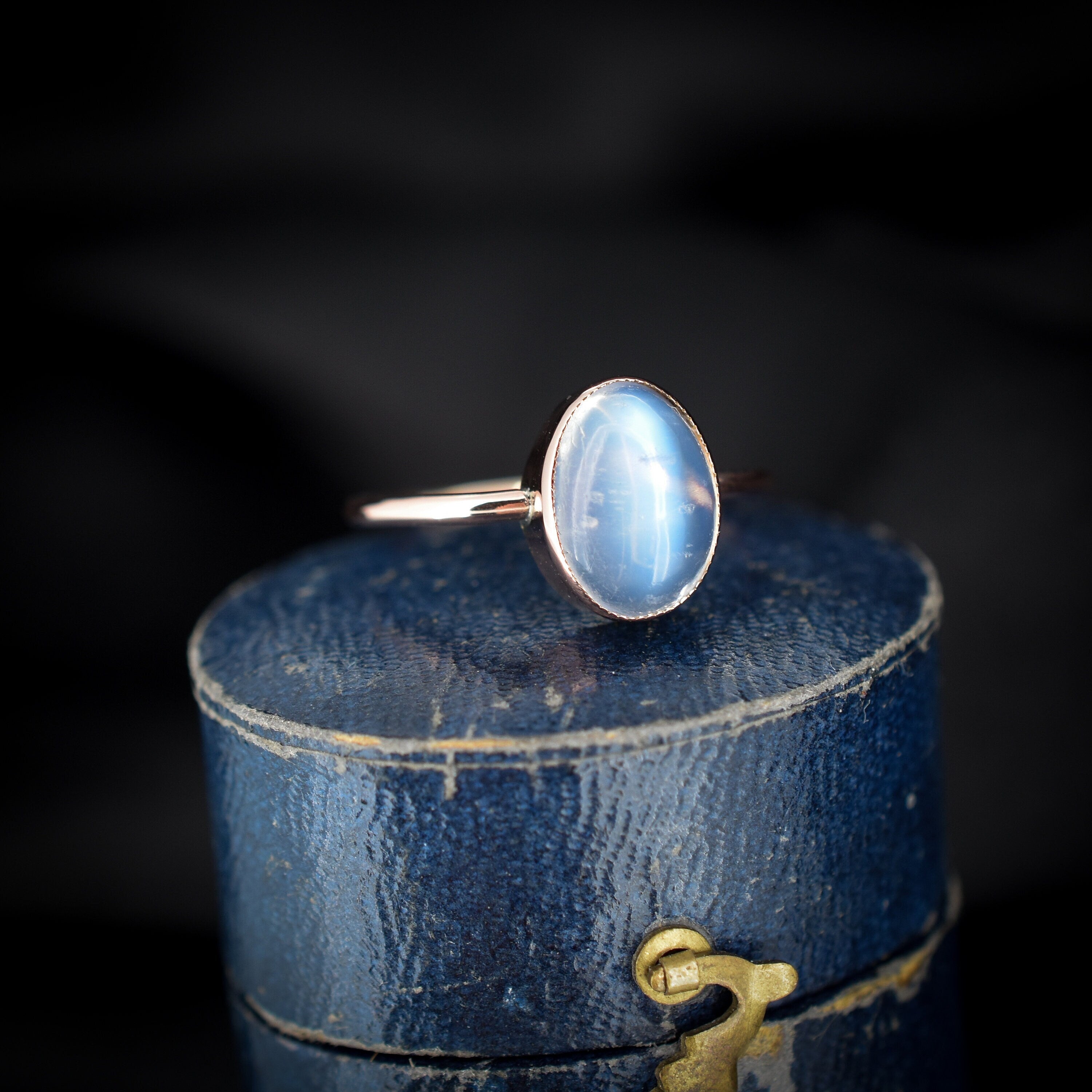 925 Blue Moonstone Rectangle Sterling Silver Ring at Rs 500 in Jaipur